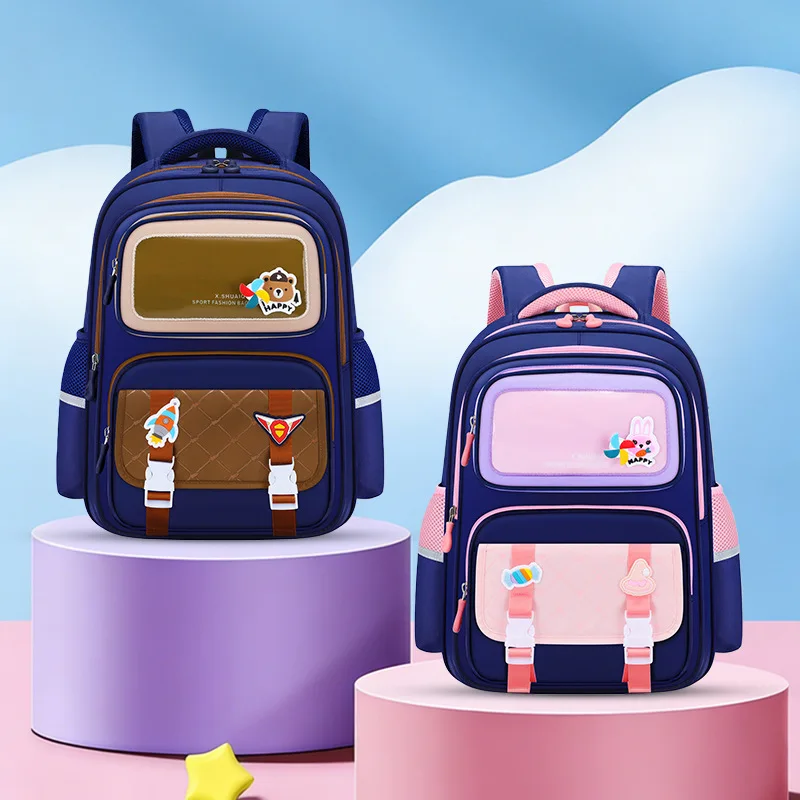 

Spine-Protecting Backpack for Elementary Students,School Bag for Kids Grades 1-6 Ergonomic Bookbag Back Support for Boys Girls