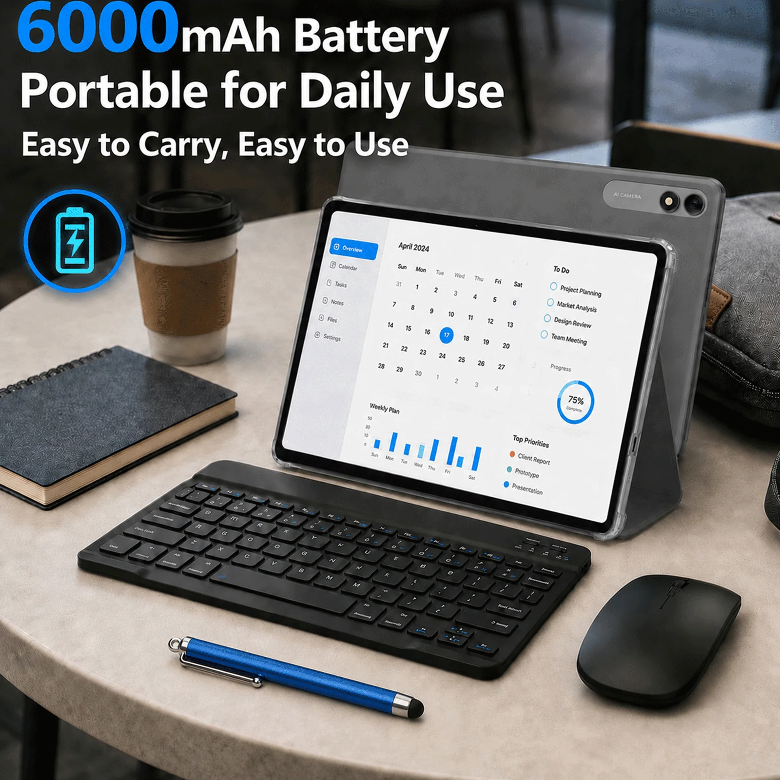 10 inch Tablet Android 16 8-Core Tablet 26GB+128GB 1TB Extended WiFi 6 8MP Stylus Keyboard Mouse Headset PC PAD Set