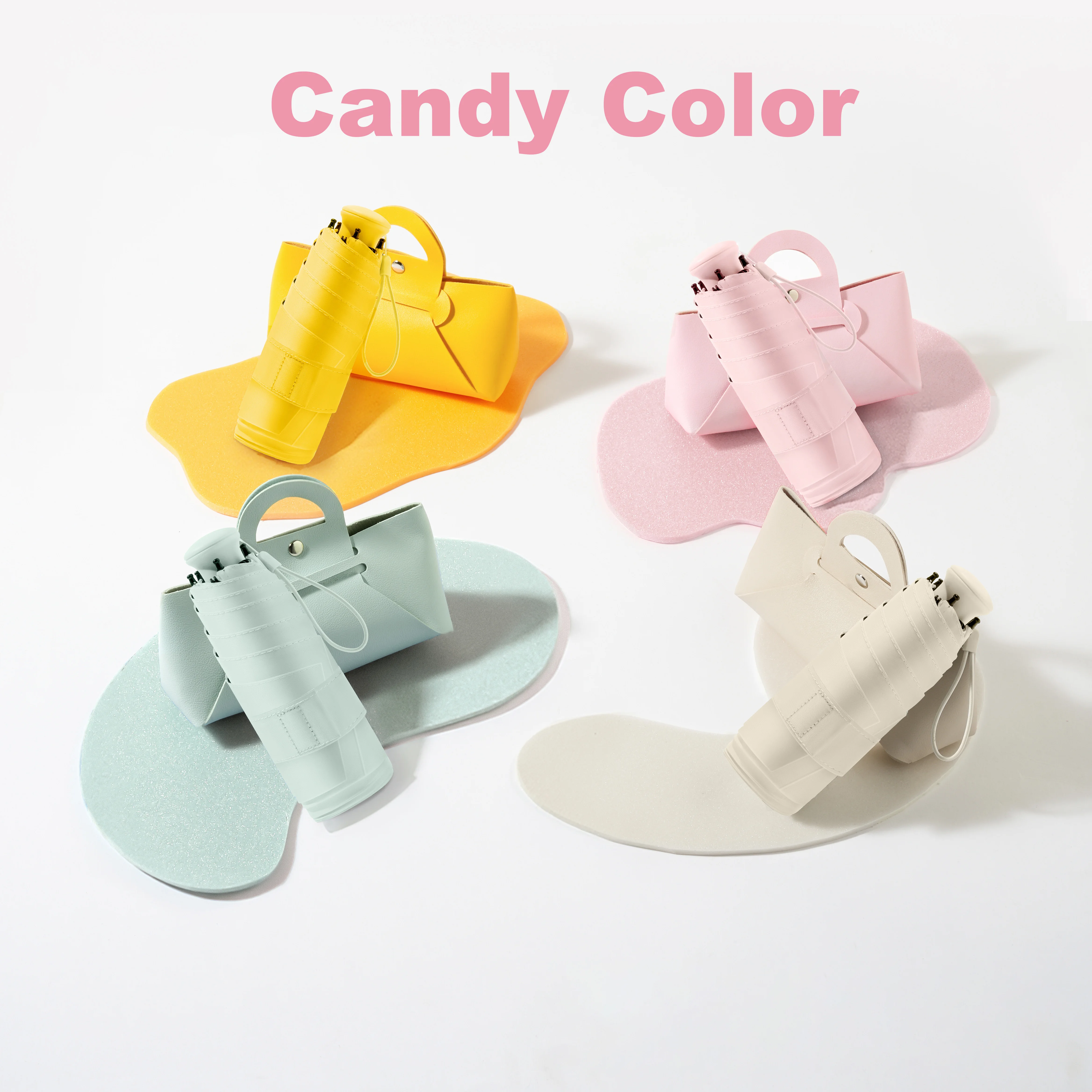 

Handbag and umbrella set, mini portable pocket umbrella, suitable for travel, easy to store and carry Paraguas Mujer
