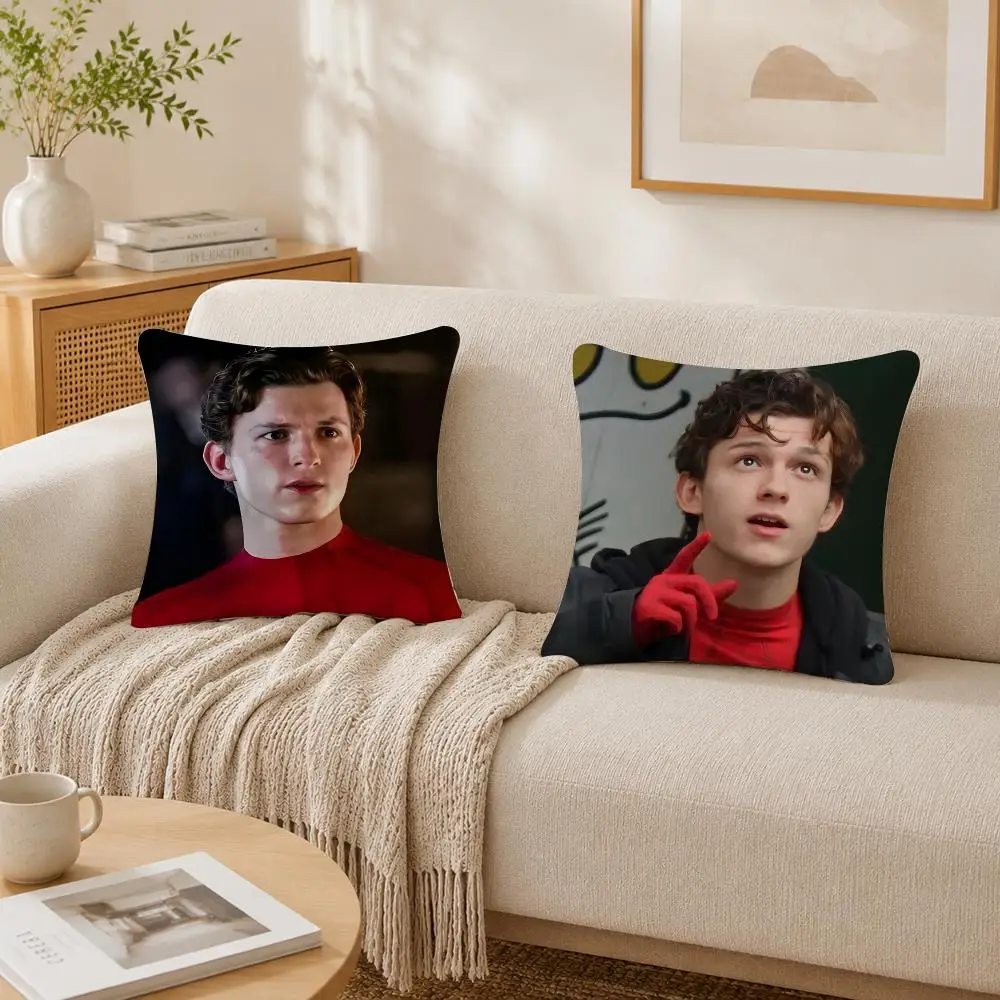 Actor T-Tom Holland Cushion Cover Plush Decorative Pillow Case With Hidden Zipper Cutecore Room Decor For Home