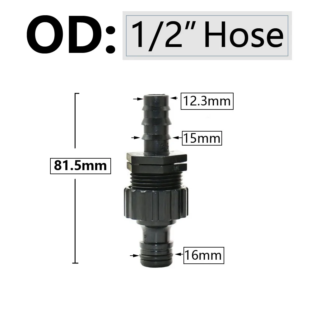 4/8/16/20/25/32mm Garden Hose Barb Connector Fitting With 16mm Nipple Quick Connector Pe Tube Coupler Irrigation Joint