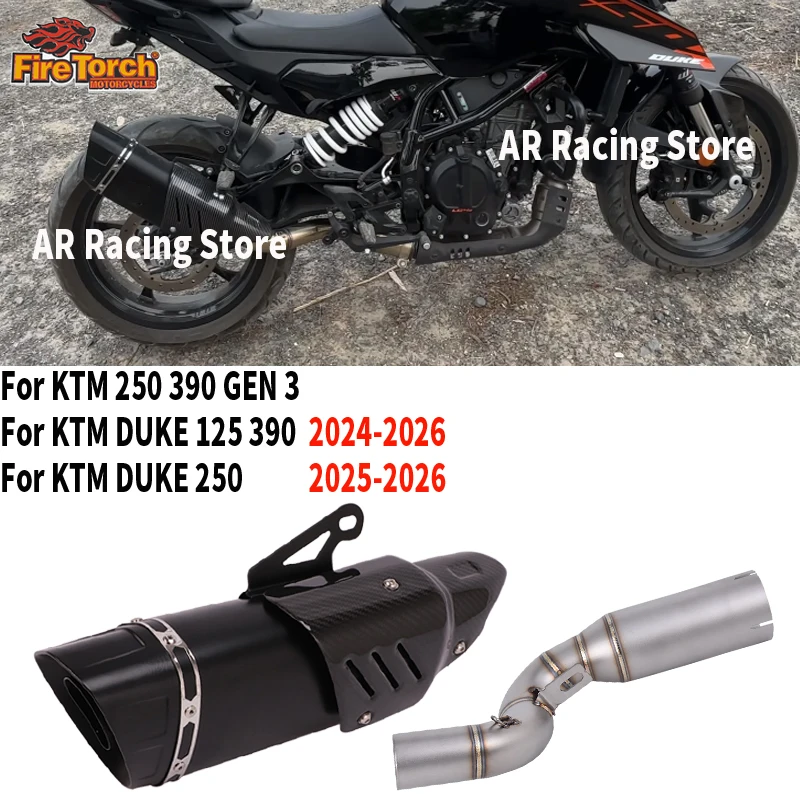 

Надевается для KTM DUKE 125 250 390 GEN3 2024 2025 2026 выхлопная система мотоцикла Espace Moto Mid Link Pipe Catalyst с глушителем