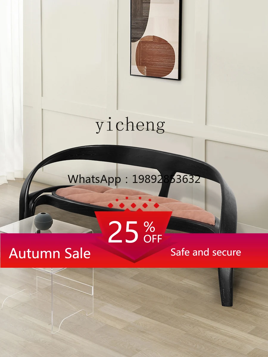 

Sofa for Three People Hotel Villa Home Living Room Art Creative All Solid Wood Sofa