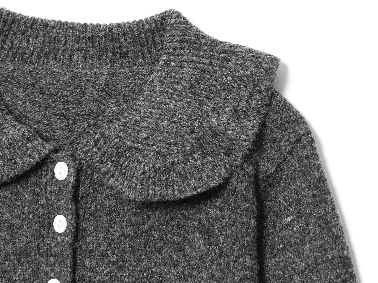 Nieuw gebreid vest voor dames, mouwen met ruches, parelknoopontwerp, zoete vintage stijl, gelaagd decoratief gebreid damesvest