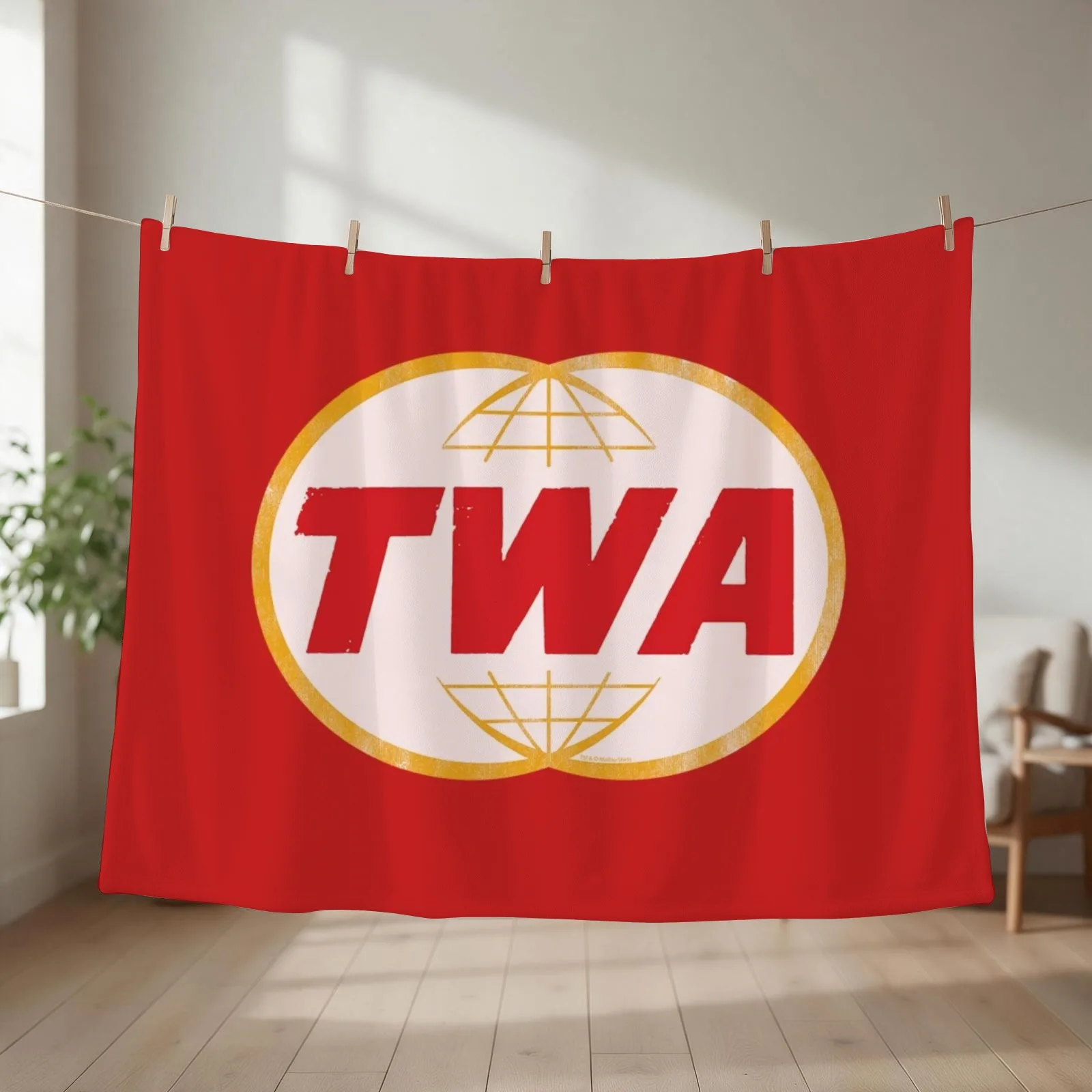TWA Airlines Throw Blanket for babies Heavy Flannels Furry Blankets