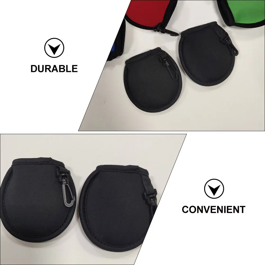 

1 шт. держатель мяча для гольфа, многофункциональный чехол для протирки и защиты, компактный дизайн, удобная переноска для занятий гольфом на открытом воздухе, черный