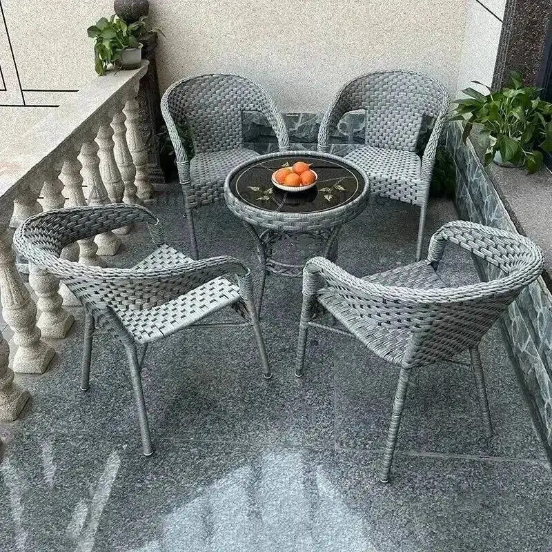 

Table Outdoor Garden Furniture Sets Balcony Tea and Chair PE Rattan Chair Three-piece Set Courtyard Leisure Outdoor Furniture C