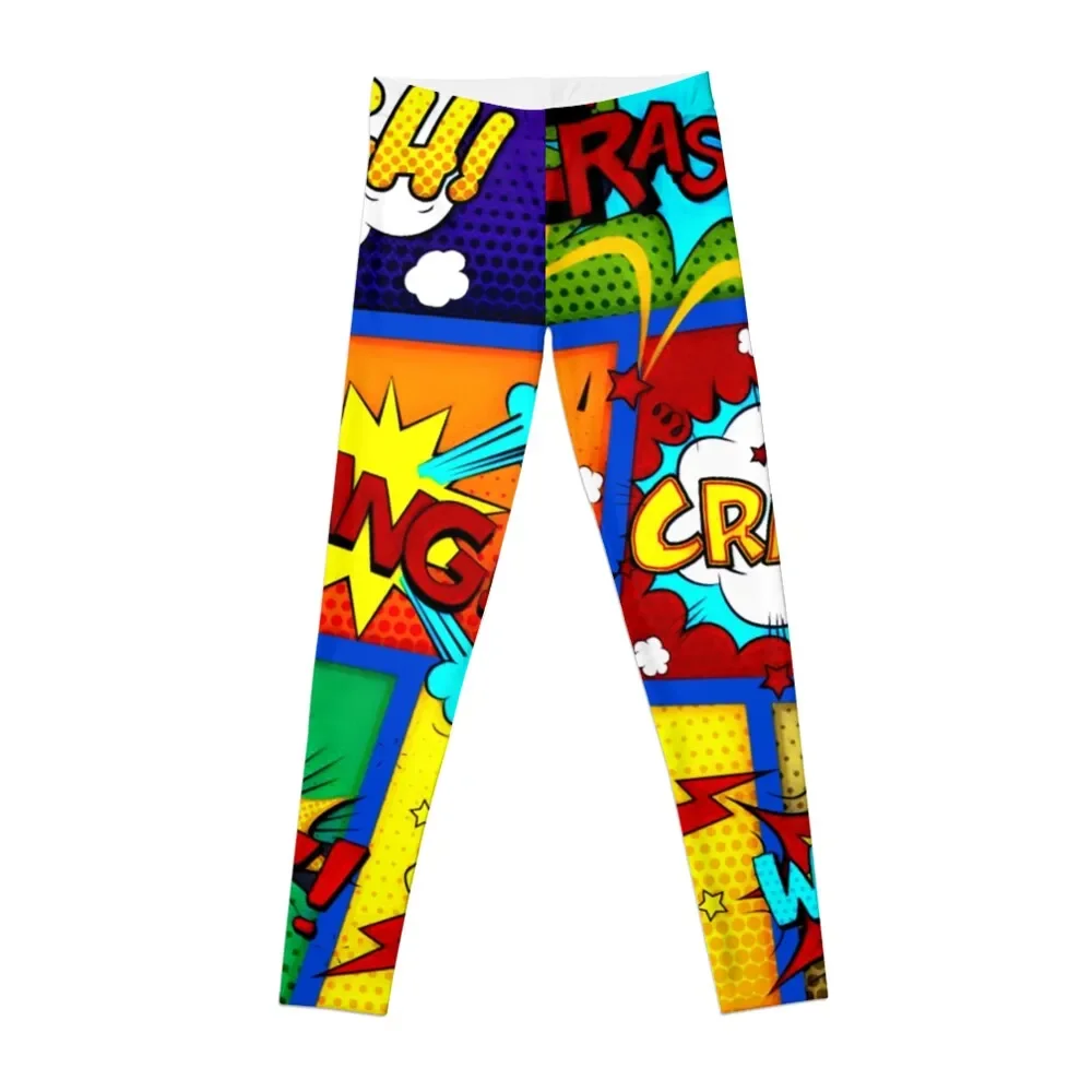 

Colorful Comic Book Panels Leggings Sweatpants sportswear for gym Women sports gym top Womens Leggings