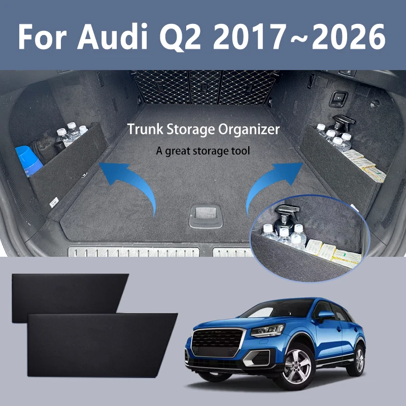 

For Audi Q2 2017~2026 25 Multifunction Trunk Storage Partition Thickening Storage Auto Interior Parts Organizer Car Accessories