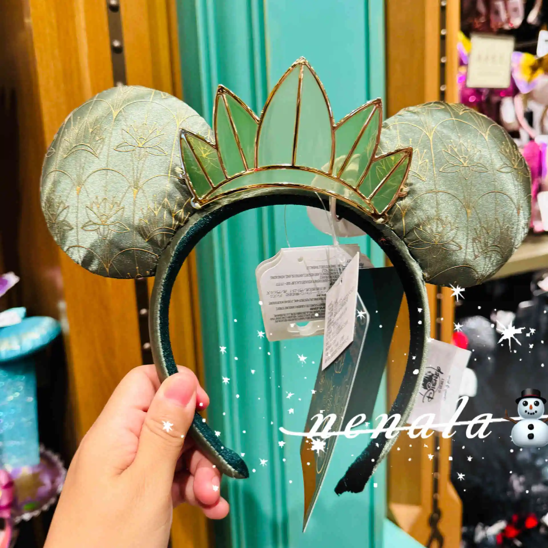 Original Disney Princess Tiana Jasmine Rapunzel Cinderella Ear Headband For Adults Shanghai Disneyland Park Hair Hoop Girl Gifts