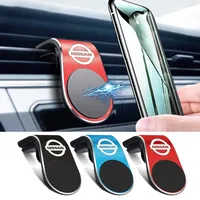 1Pcs Car Logo Air Vent Phone Holder Interior Accessories For Nissan X-trail J11 J10 Almera Qashqai Tiida Patrol Y62 Teana J32