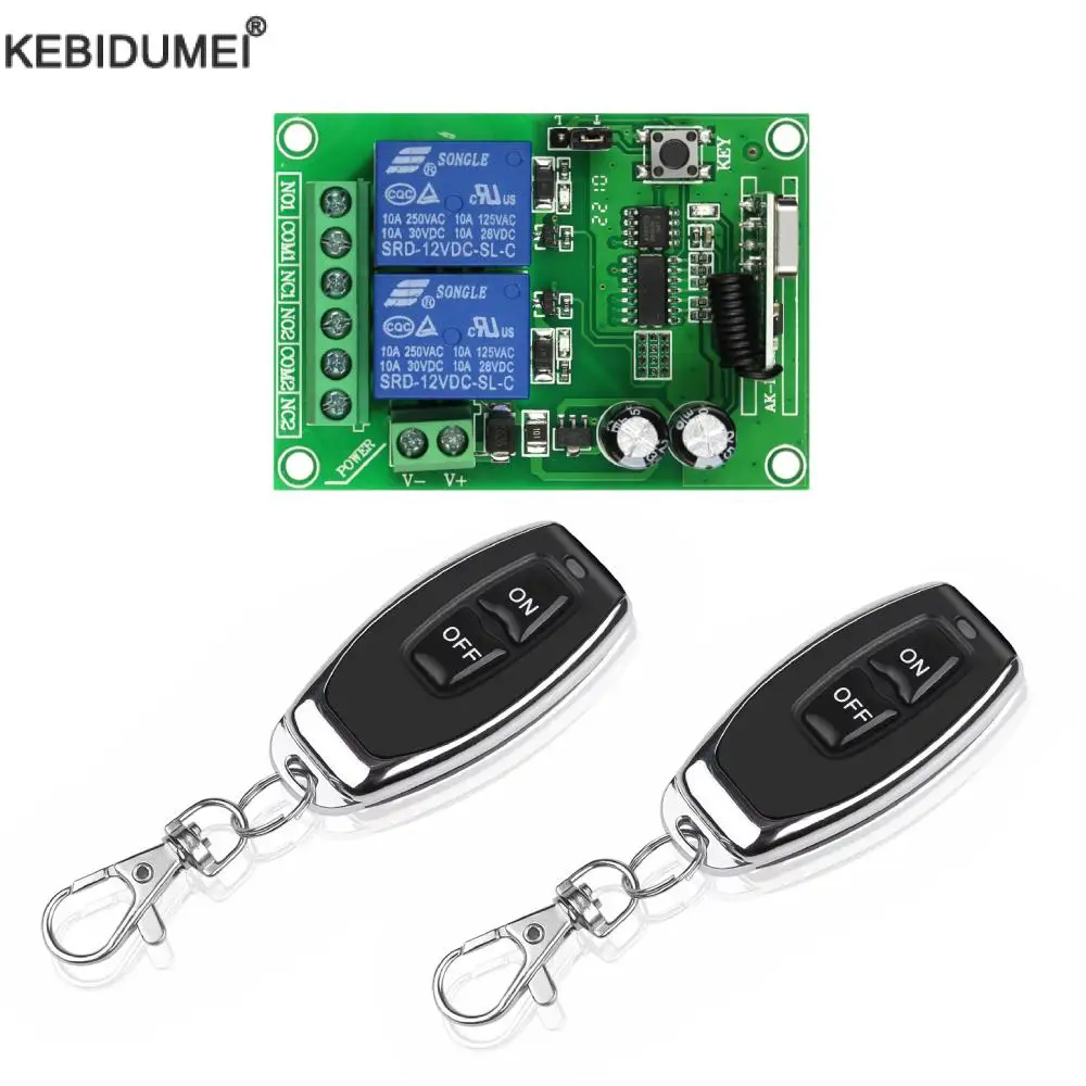 433Mhz Universal Wireless Remote Control DC 24V RF Relay 2CH Module Receiver 2B Transmitter For Garage Door Gate Motor Light