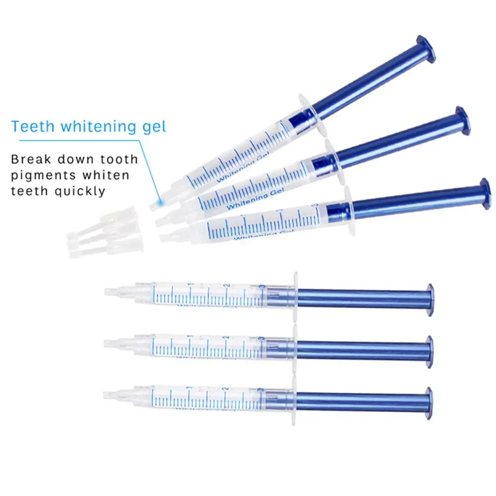 Mini LED Light Dentist Oral Hygiene Tools 3ML Teeth Whitening Gel Syringe Carbamide Peroxide 35% 44% Dental Tooth Bleach System