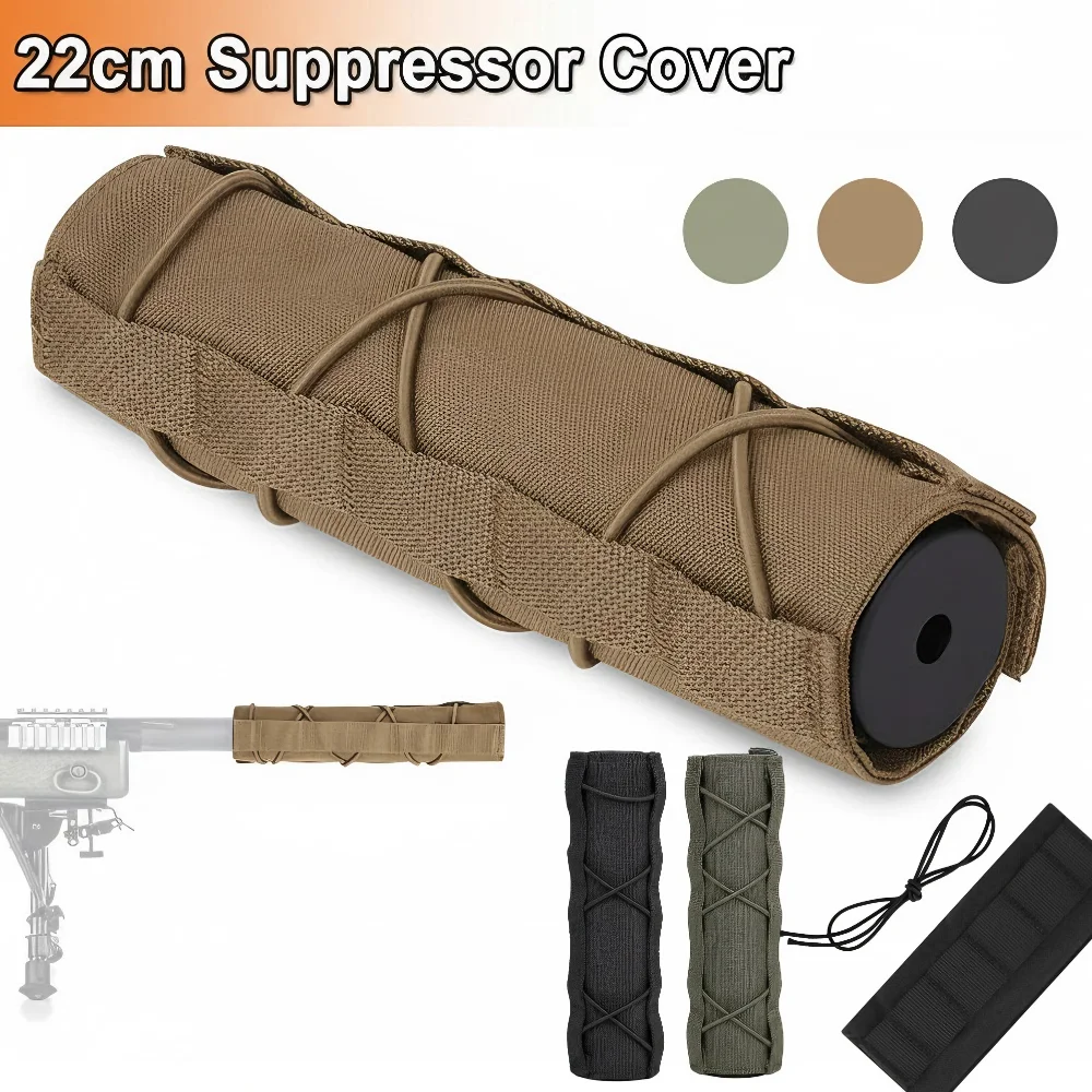 Airsoft supressor capa tático airsoft barril protetor capa 22/18/14.5cm pistola de ar tiro silenciador manga calor capa escudo