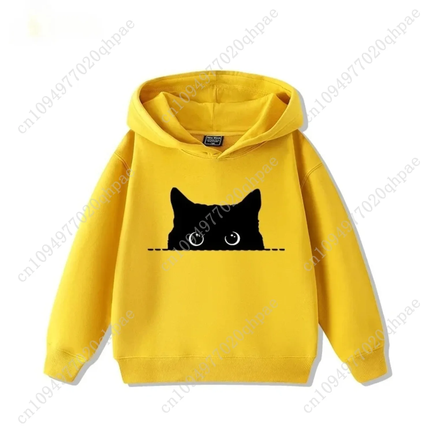 New Cat-printed Hoodies for Boys and Girls in Autumn and Winter 2025, Comfortable and Soft Children's Tops