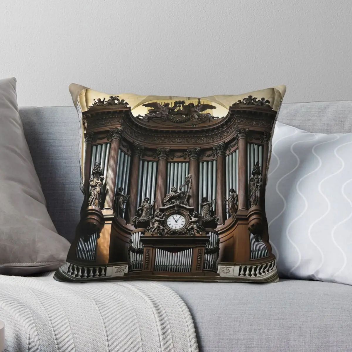 

Квадратная наволочка Cavaille-Coll Pipe Organ St Sulpice Paris, полиэстер, лен, бархат, наволочка на молнии с принтом, автомобильная подушка 18 дюймов