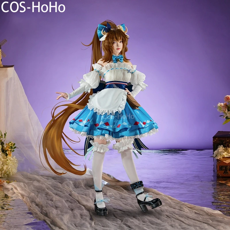 COS-HoHo Arknights Eyjafjalla A Picnic Before A Long Trip Game Suit Sweet Lovely Dress Cosplay Costume Halloween Party Outfit