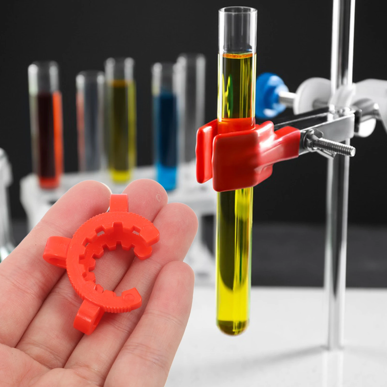 

12pcs Test Tube Clamps Plastic For Lab Use Corrosion Resistant Conical Mounting Clips Labs Supplies Teaching