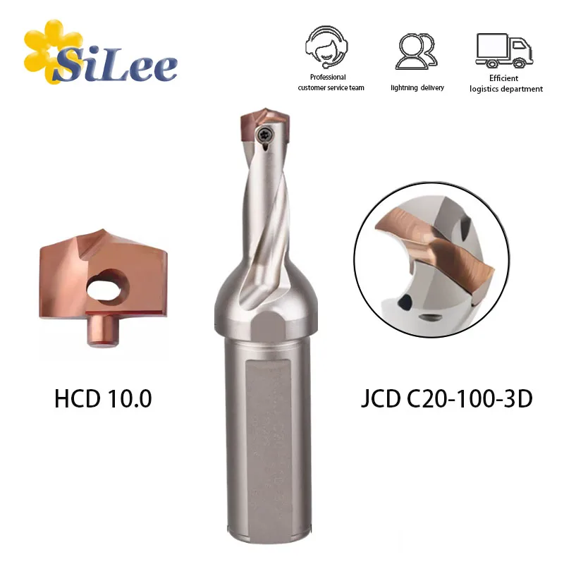 CNC Lathe Tool Deep Hole Drilling Holder JCD C20-100-3D 1pcs HCD10.0 Spade Drills Blade Cutter