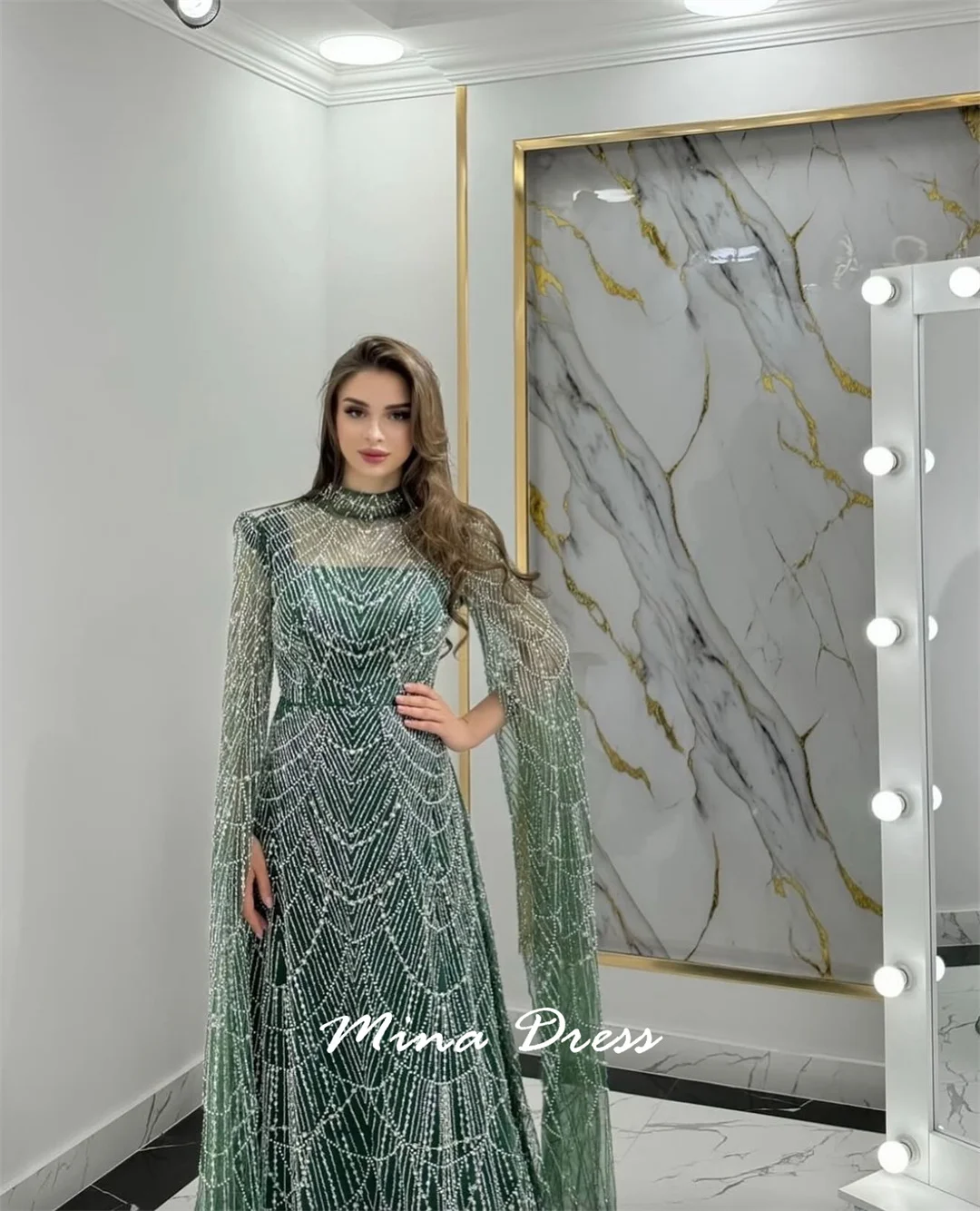 Mina Customized Beads Dresses for Special Events Sequins Evening Dress Luxury Elegant Formal Women's Dresses Gao Yuanling Party image 3