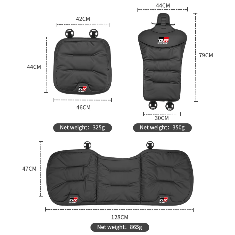Car Front Rear Seat Cover Velour Leather Cushion Backrest Protective Mat For Toyota GR Sport C-HR RAV4 Avensis Prado Prius TRD