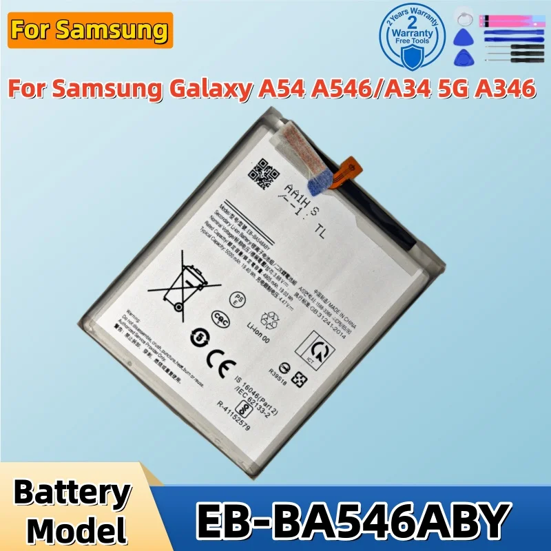 2026 Years 100% Original High Quanlity Battery EB-BA546ABY For Samsung A54 5G/A34 5G/A546/ A25 5G/A35 5G Battery Batteries +Tool