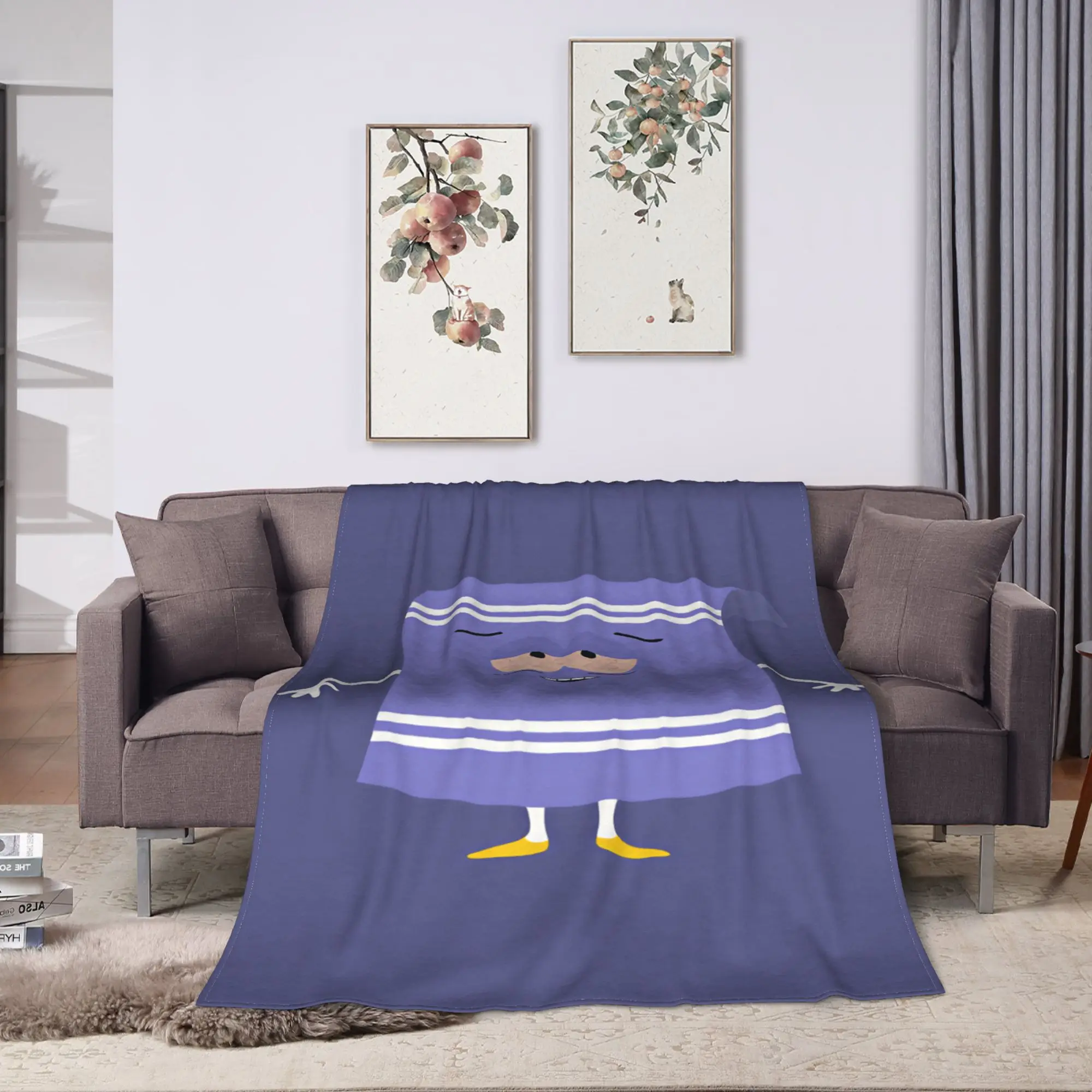 Super Warm Blankets Picnic South Cartoon Park Towelie Throw Blanket  Flannel Bedspread For Bedroom Street Trend Sofa Bed Cover