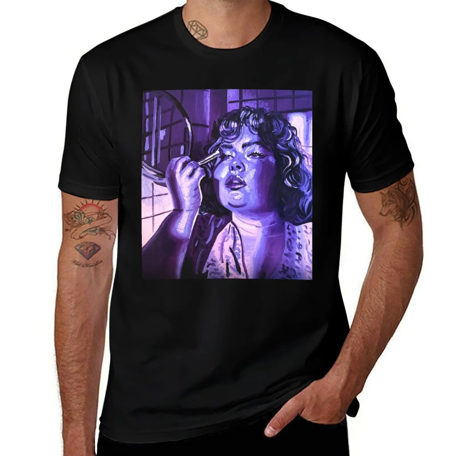 Unlearning – Emotional Feminine Oil Painting About Body Image and Self-Worth T-Shirt Minimalist Casual Short Sleeve Top T-Shirt