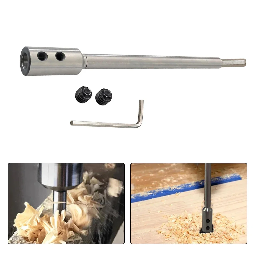 Drill Extender 10 Inch Alloy Steel Bit Extension Fixed Nuts Hexagonal Wrench Set For Woodworking Power Tools Parts