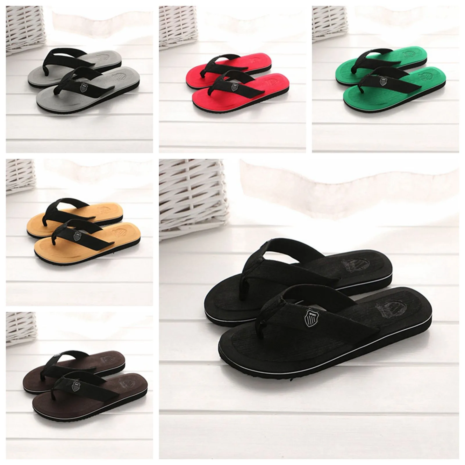 メンズビーチサンダル シンプルなメンズビーチサンダル 軽量カジュアルスリッパ 滑り止めクリップフット ビーチバケーション 海辺の遊び 快適