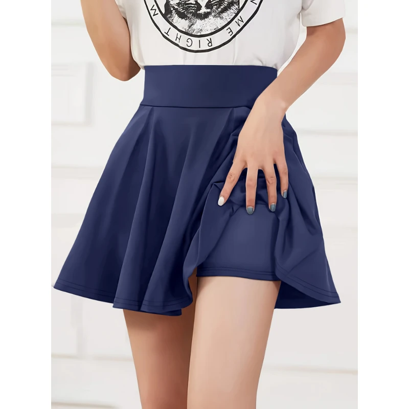 Coquette Ästhetik Gerippter Strick-Minirock Süßer Stil Schmal geschnittener A-Linien-Kurzrock Basic Preppy Wear