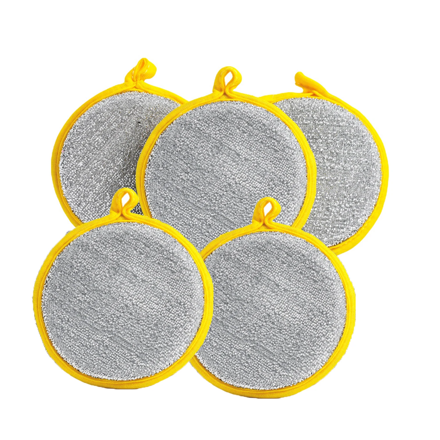 5PCS Double Side Dishwashing Sponge Multi-Purpose Round Dishwashing Sponge Kitchen Cleaning Tool for Home Kitchen Cleaning Tool