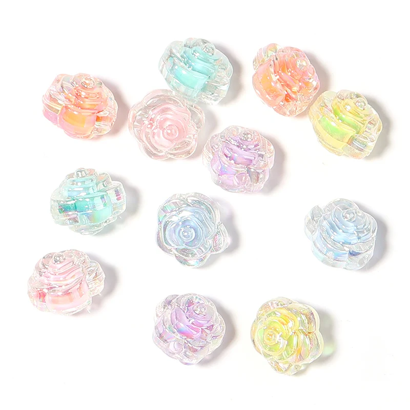 50/100pcs transparente Acryl perlen Zuckerguss Perlen lose Spacer Blumen schmuck Perlen für DIY Herstellung Armband Halskette Lieferungen