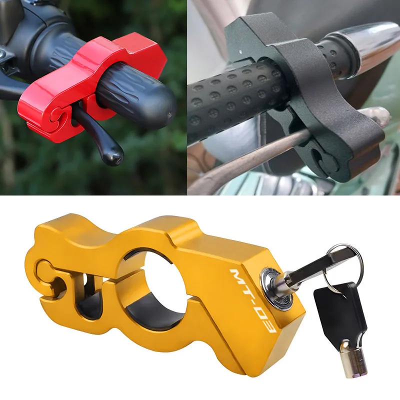 For  MT-03 mt-03 Motorcycle Handlebar Lock Handlebar Brake Handle Solid Lock Imitating Steal Lock Pull Theft