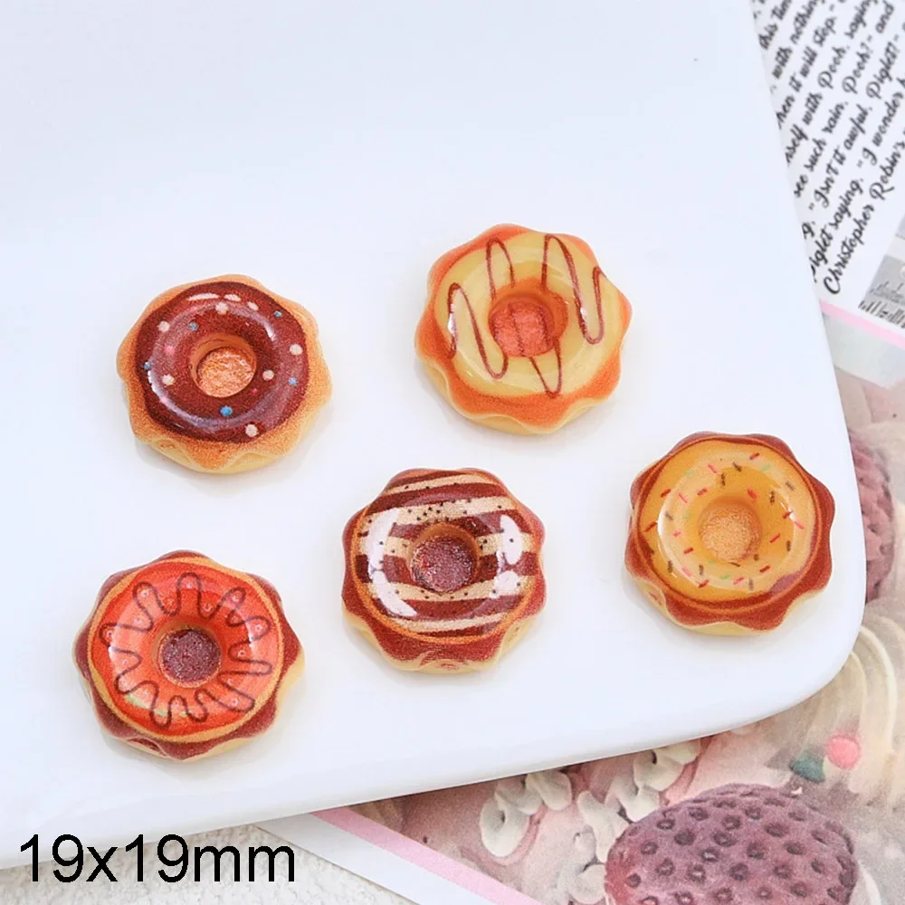 10PCS Shiny Chocolate Donut Series Resin Flatback Cabochons For Hairpin Scrapbooking DIY Jewelry Craft Decoration Accessories