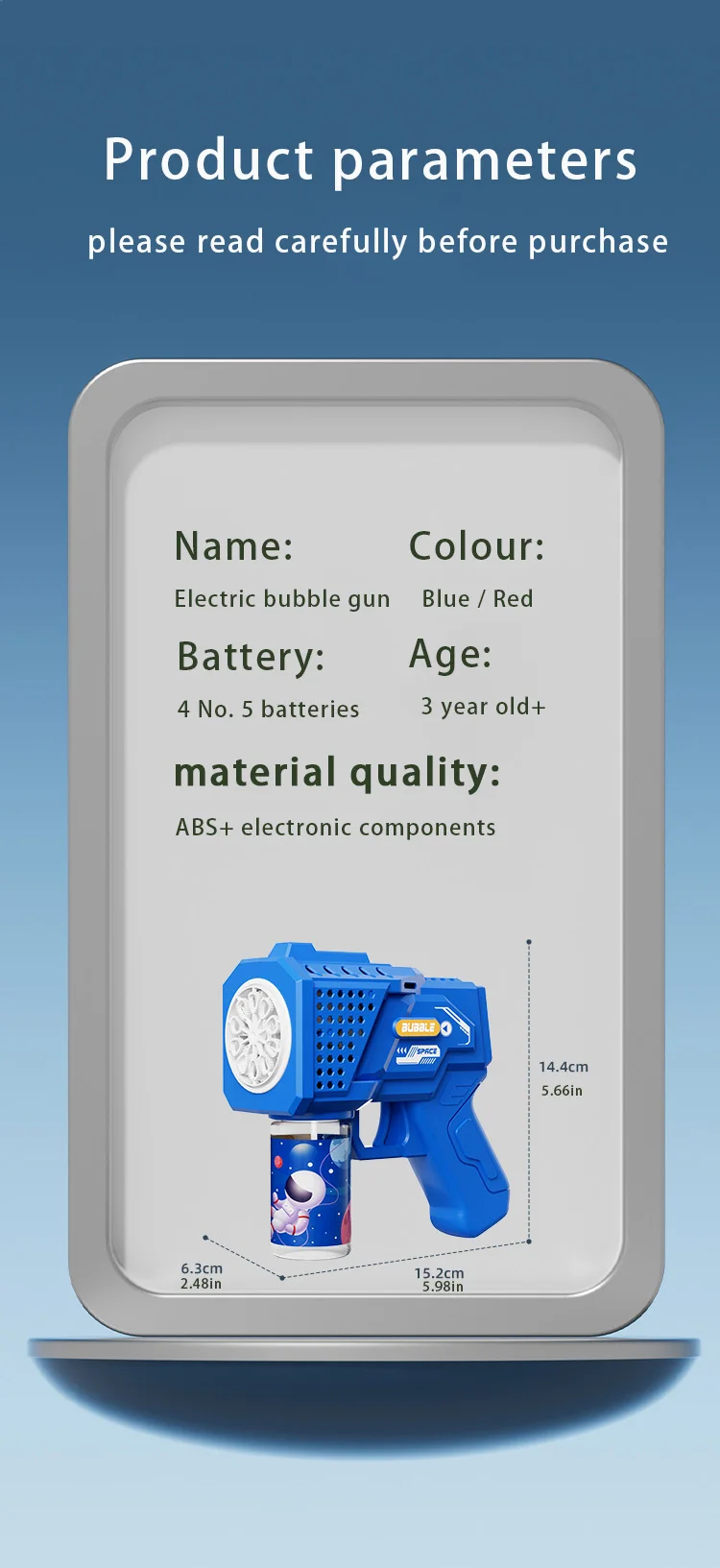 10-Loch-automatisches elektrisches Gatling-Spielzeug, blasende Blase für Kinderspielzeug, Kindergartengeschenke ohne Batterie oder Blasenwasser – Detail 10