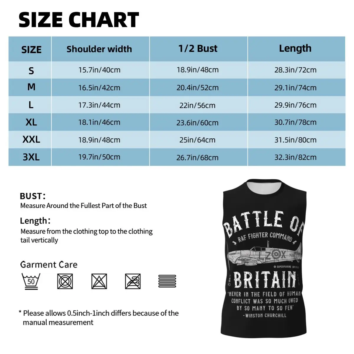 Battle Of Britain Spitfire Men Printed Sleeveless T-shirt Casual Hip Hop Street Style Beach Holiday Tank Tops