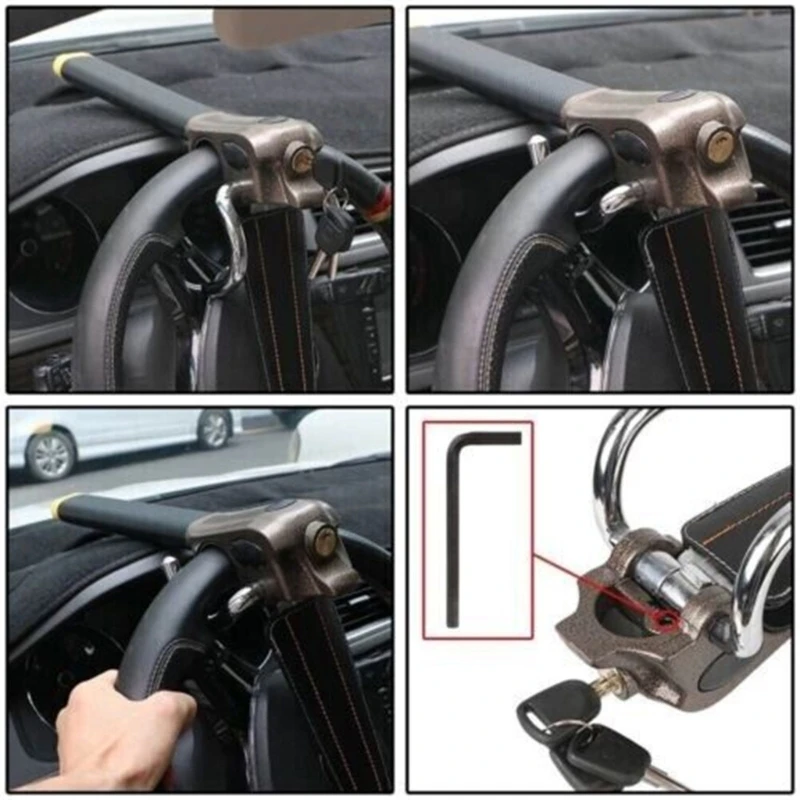 Universal Car Steering Wheel Lock Heavy Duty Anti-theft Van-Security Car Truck SUV Auto Club Automobile Security GTWS