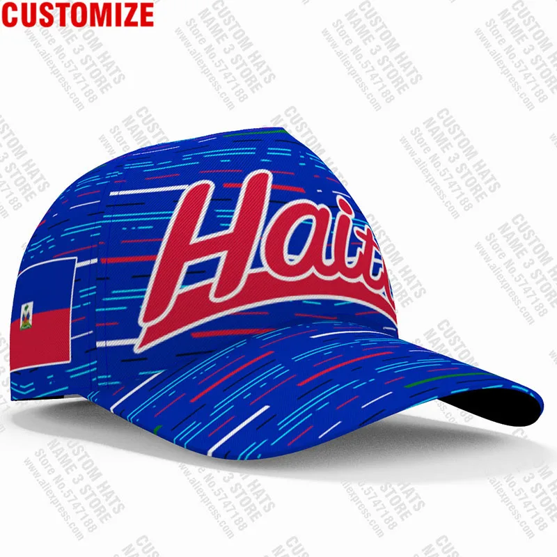 Haiti Baseball Cap Custom College Name Team Logo Hat Hti Country Travel French Nation Haitian Republic Flag Print Photo Headgear