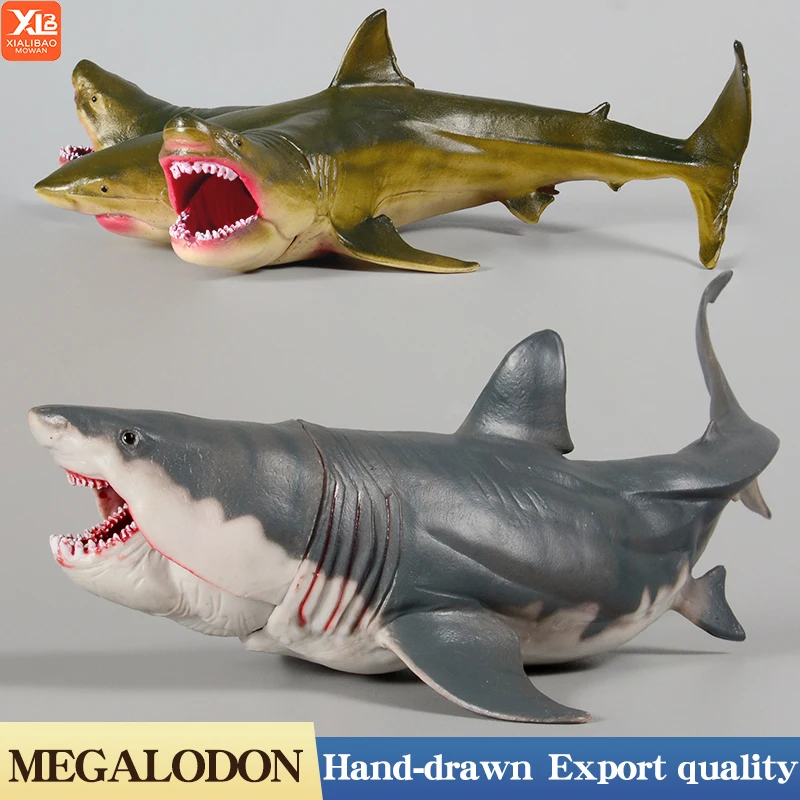 Figura de tiburón blanco de 3 cabezas, modelo de plástico, juguete educativo para niños y niñas, diversión, aprendizaje de criatura oceánica para niños