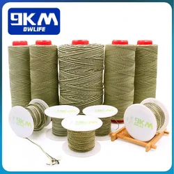 Kevlar Line 80~400lb Braided Fishing Assist Line Kite Flying String Outdoor Camping Hiking Dirt-resistant Yellow&black 50~1000ft