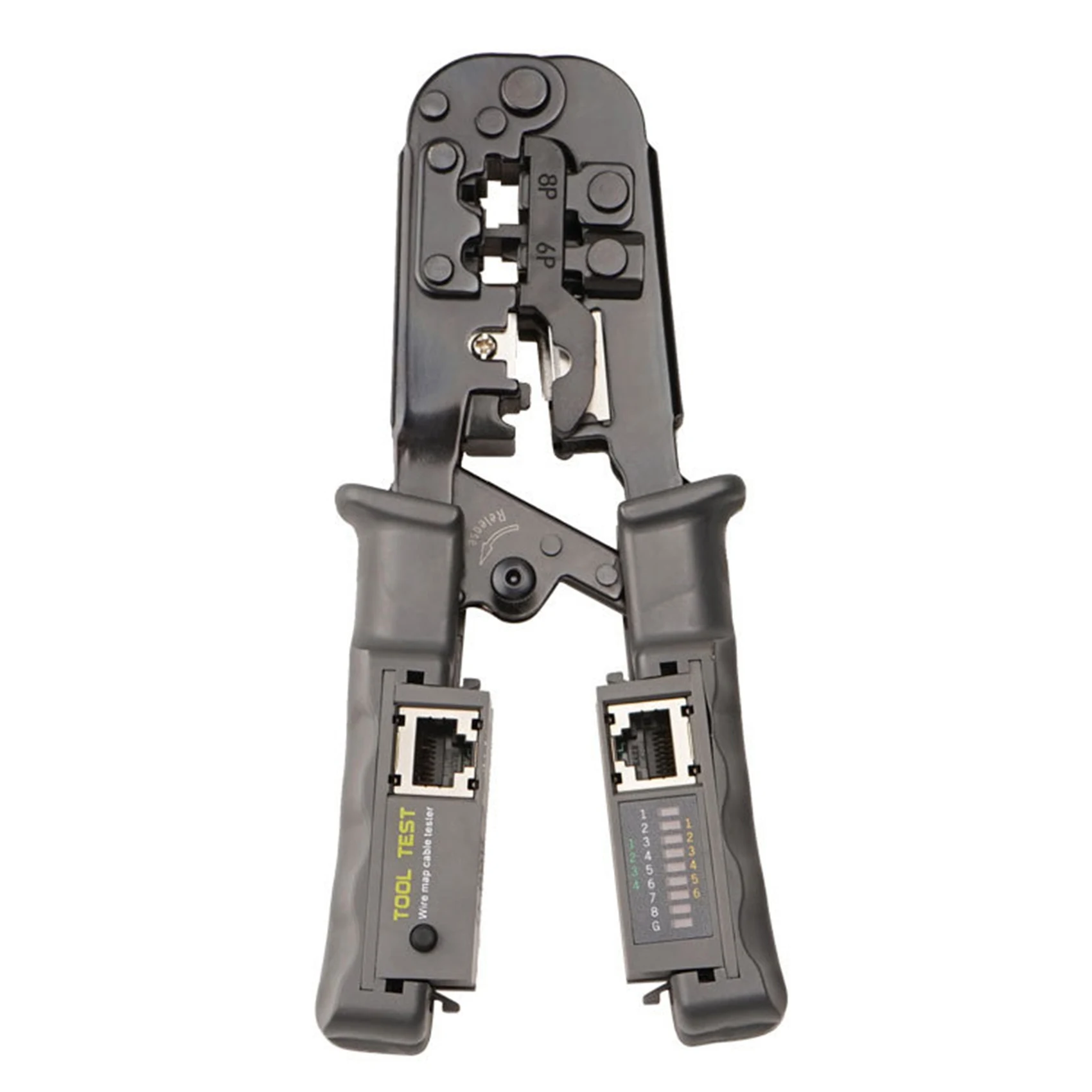 RJ45 Network Cable Crimper Cable Tester Ratchet Tool 8P 6P 4P Tester for RJ45/RJ12/RJ11 Tester Stripper