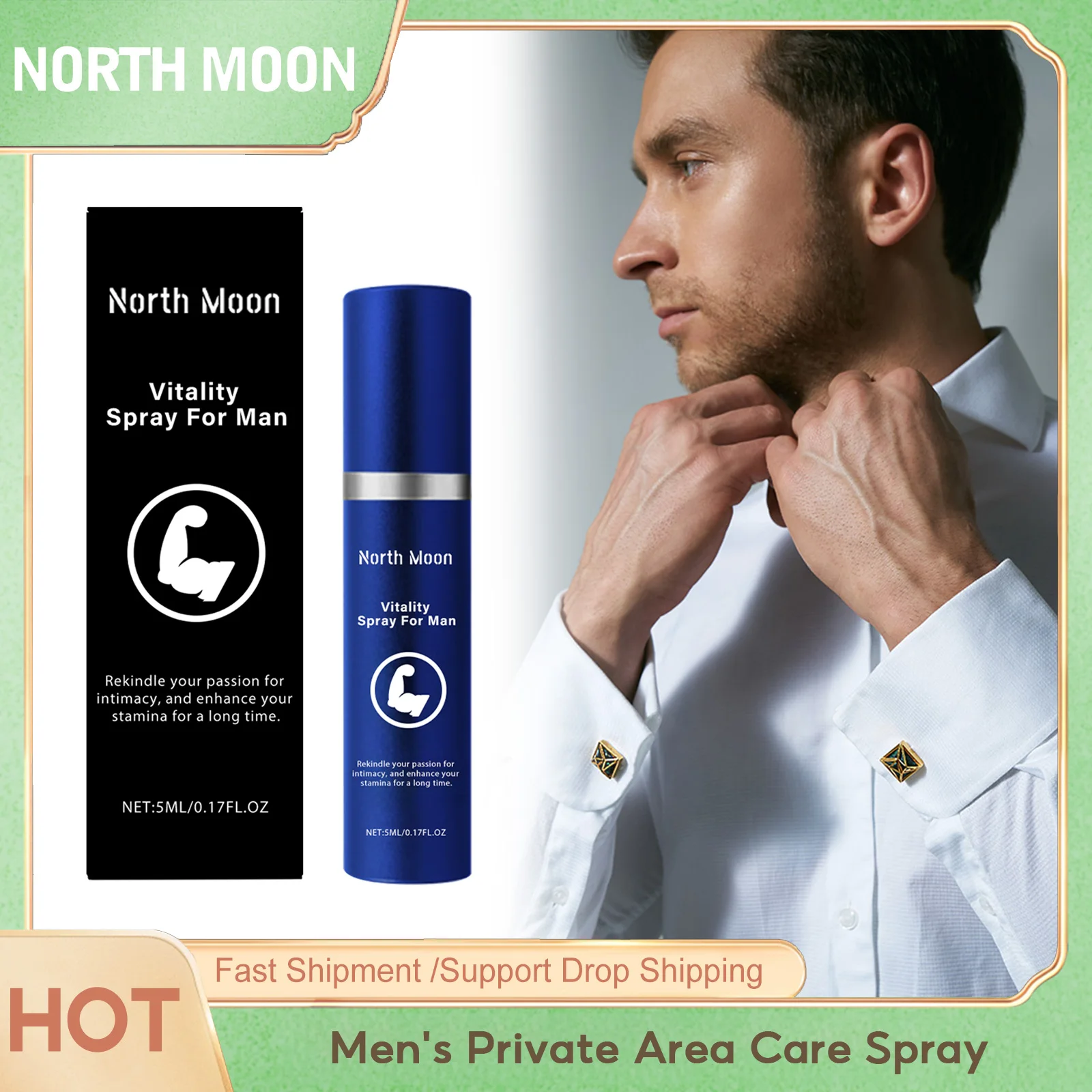 North Moon-Spray para el cuidado del área privada para hombres, retardo de tiempo sexual de larga duración, sin efectos secundarios, elimina el olor, aceites para agrandar el pene de gran tamaño