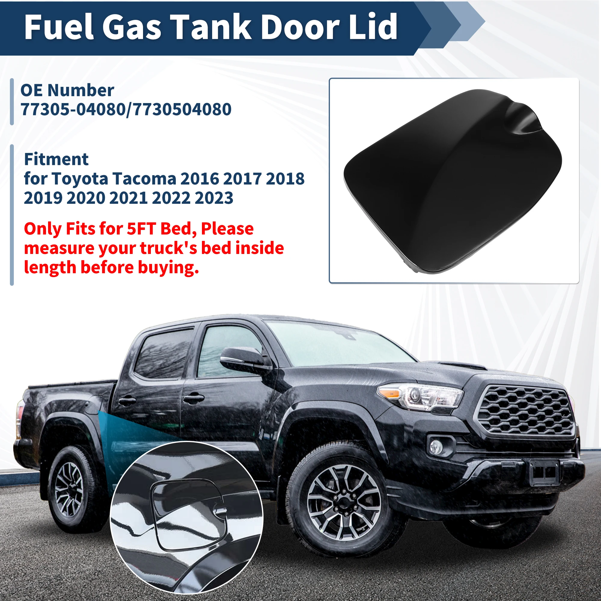

UXCELL Fuel Tank Door for Toyota Tacoma 2016-2023 Gas Fuel Filler Door No.77305-04080