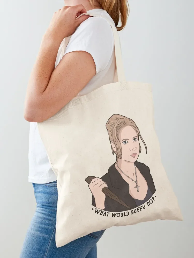 

What Would Buffy Do Tote Bag shopping bag logo tote bag screen Gift bags Canvas for women