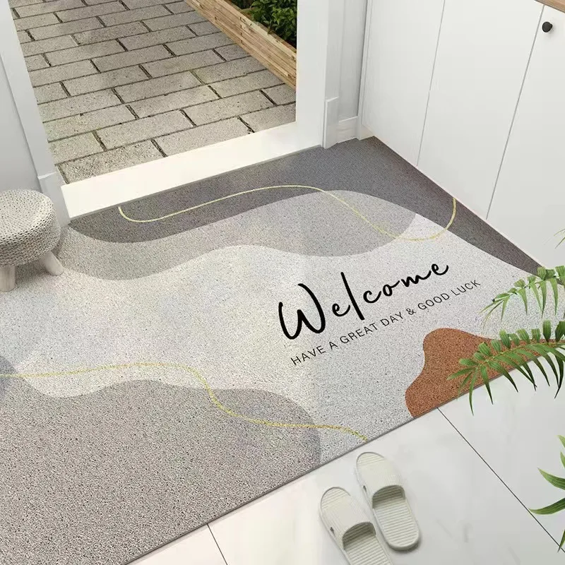 Welcome Entrance Door Mat PVC Material Non-Slip Carpet Silk Circle Scuffing Silk Ring Anti Slip Floor Mat Front Door Rug Mat