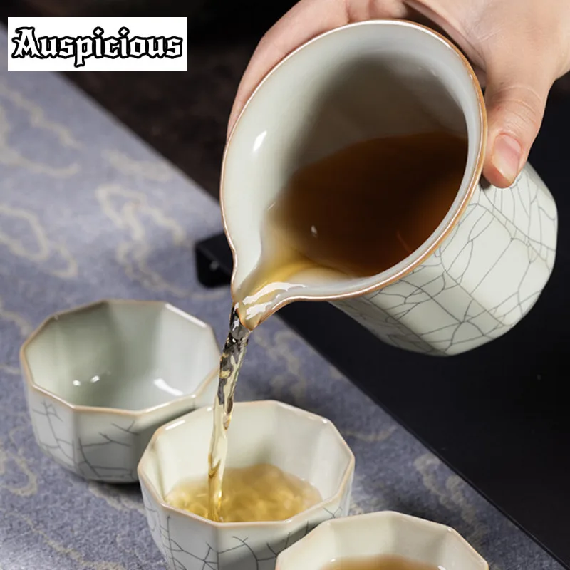 280ml Handmade Azure Porcelain Tea Pitcher Divide Tea Cha Hai Dispenser Household Justice Cup Fair Mug Drinkware Accessories