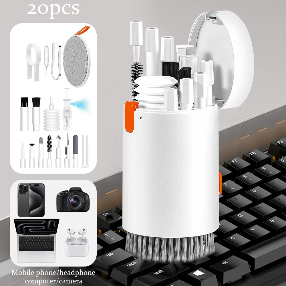 CASEPOKE 20 in 1 Keyboard Cleaner Cleaning Kit for AirPods Laptop PC Tablet Camera Laptop Accessories Phone Screen cleaner