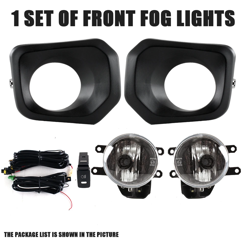 Front Bumper Fog Lamp Upgrade Kit FOR Toyota Tacoma 2016 17 18 19 20 21 22 23 Version Additional Foglight Set Switch + Wiring