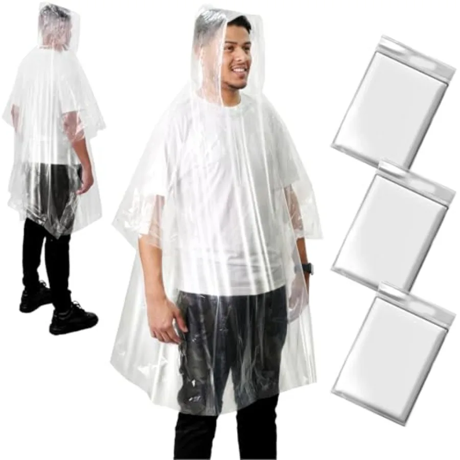 

ANYOO Disposable Rain Poncho for Adults Waterproof Emergency Rain Gear Ultra-Lightweight and Compact for Outdoor Events